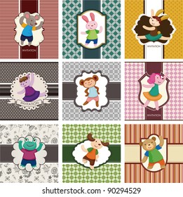 cartoon animal dancer seamless pattern