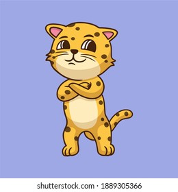 cartoon animal design coll leopard cute mascot logo
