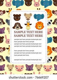 cartoon animal face card
