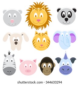 Cartoon animal faces
