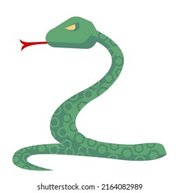 Cartoon animal green posion snake