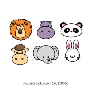 Cartoon animal head icon