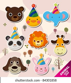 cartoon animal head icons