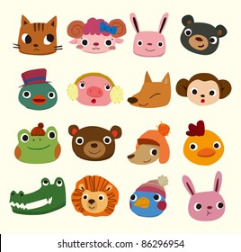 Cartoon Animal Head Icons