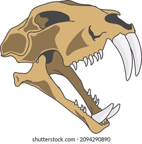 Cartoon Animal Head Skeleton Roaring 