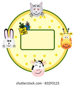 cartoon animal head vector