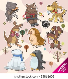 cartoon animal icon Stickers,Label