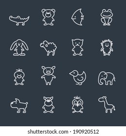 Cartoon animal icons