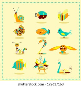 cartoon animal icons
