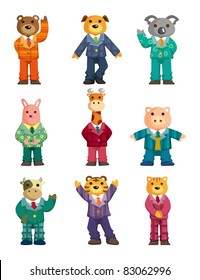 Cartoon animal icons set