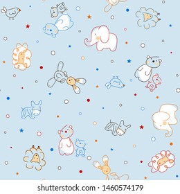 cartoon animal image pattern with smooth contours