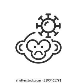Cartoon animal monkey virus, infection,disease,