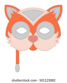 Cartoon animal party masks vector