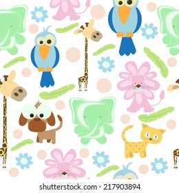 cartoon animal seamless pattern