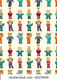 cartoon animal seamless pattern