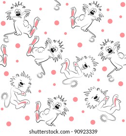 cartoon animal seamless pattern.vector lion texture and background