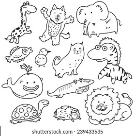 Cartoon Animal Set Stock Vector (Royalty Free) 239433535 | Shutterstock