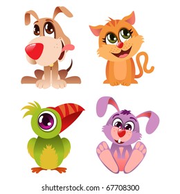 Cartoon animal set