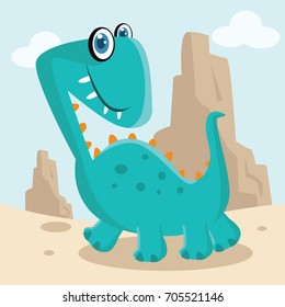 Cartoon animal set.  Illustration for t-shirt design with dinosaur theme