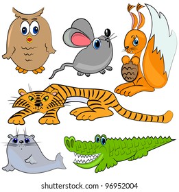 cartoon animal set. zoo animals