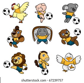 cartoon animal soccer player icon