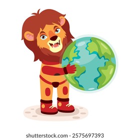 Cartoon Animal At Space Illustration