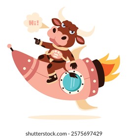 Cartoon Animal At Space Illustration
