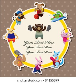 cartoon animal sport card