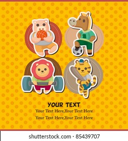 cartoon animal sport card