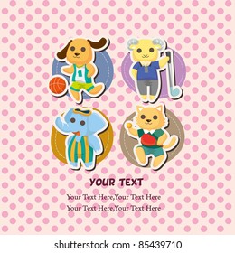 cartoon animal sport card