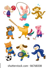 cartoon animal sport player