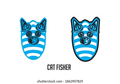 Cartoon animal in striped mask