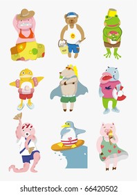 cartoon animal summer