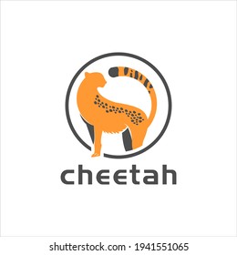 Cartoon Animal Vector Cheetah Logo Design, Nature Wildlife Graphic Animal Template
