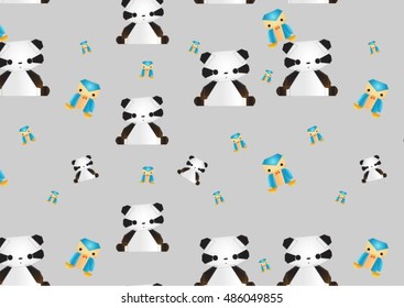 Cartoon animal vector seamless pattern.