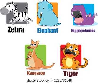 Cartoon animal vector set 