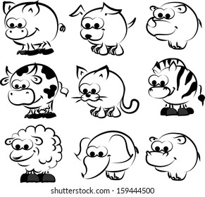 Cartoon animal  vector set