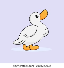 cartoon animal white duck cute illustration