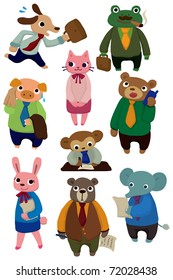 cartoon animal worker icon