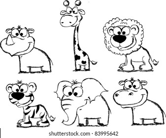 Coloring Book Cartoon Illustration Piglet Animal Stock Illustration ...