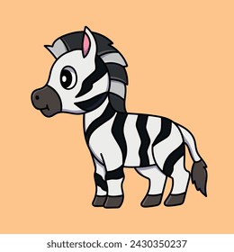 Cartoon animals of Africa and jungle. Zebra