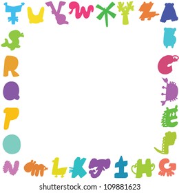 Cartoon animals alphabet card,sample text for you