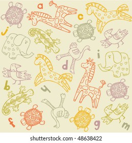 cartoon animals background