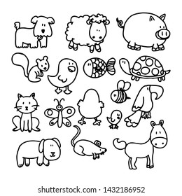 Vector Collection Cute Stick Figure Pets Stock Vector (Royalty Free ...