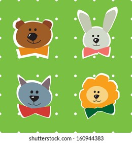 Cartoon animals heads