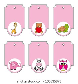Cartoon animals labels set