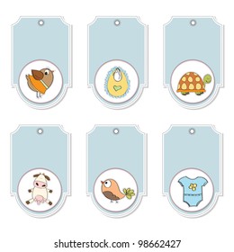 cartoon animals labels set