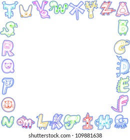 Cartoon animals Letters card,sample text for you