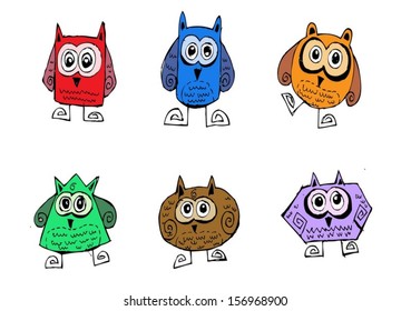 Cartoon animals and owls in Jaidee Family Style
