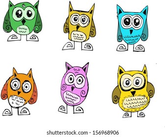 Cartoon animals and owls in Jaidee Family Style